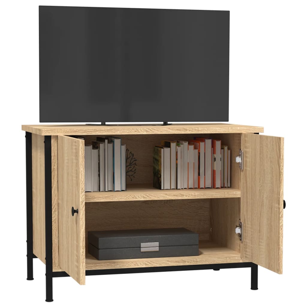 Meuble TV vidaXL avec portes, chêne sonoma, 60 x 35 x 45 cm, bois d'ingénierie