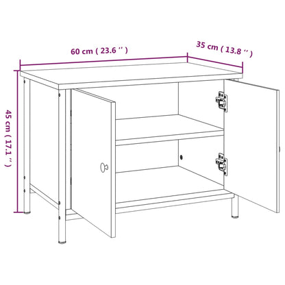 Meuble TV vidaXL avec portes, chêne sonoma, 60 x 35 x 45 cm, bois d'ingénierie