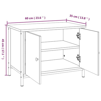 vidaXL Meuble TV avec portes Gris Sonoma 60x35x45 cm Bois d'ingénierie