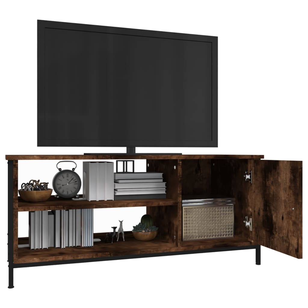 vidaXL Meuble TV chêne fumé 100x40x45 cm Aggloméré