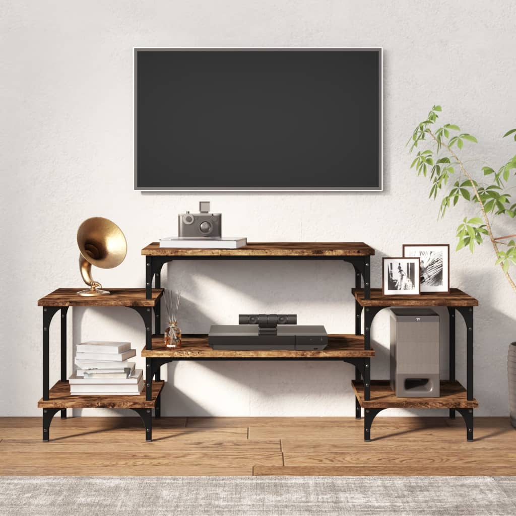 vidaXL Meuble TV chêne fumé 117x35x52 cm bois d'ingénierie