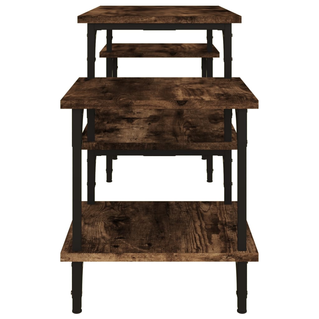 vidaXL Meuble TV chêne fumé 117x35x52 cm bois d'ingénierie
