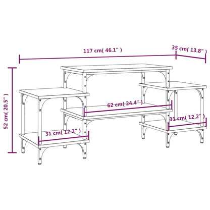 vidaXL Meuble TV chêne fumé 117x35x52 cm bois d'ingénierie