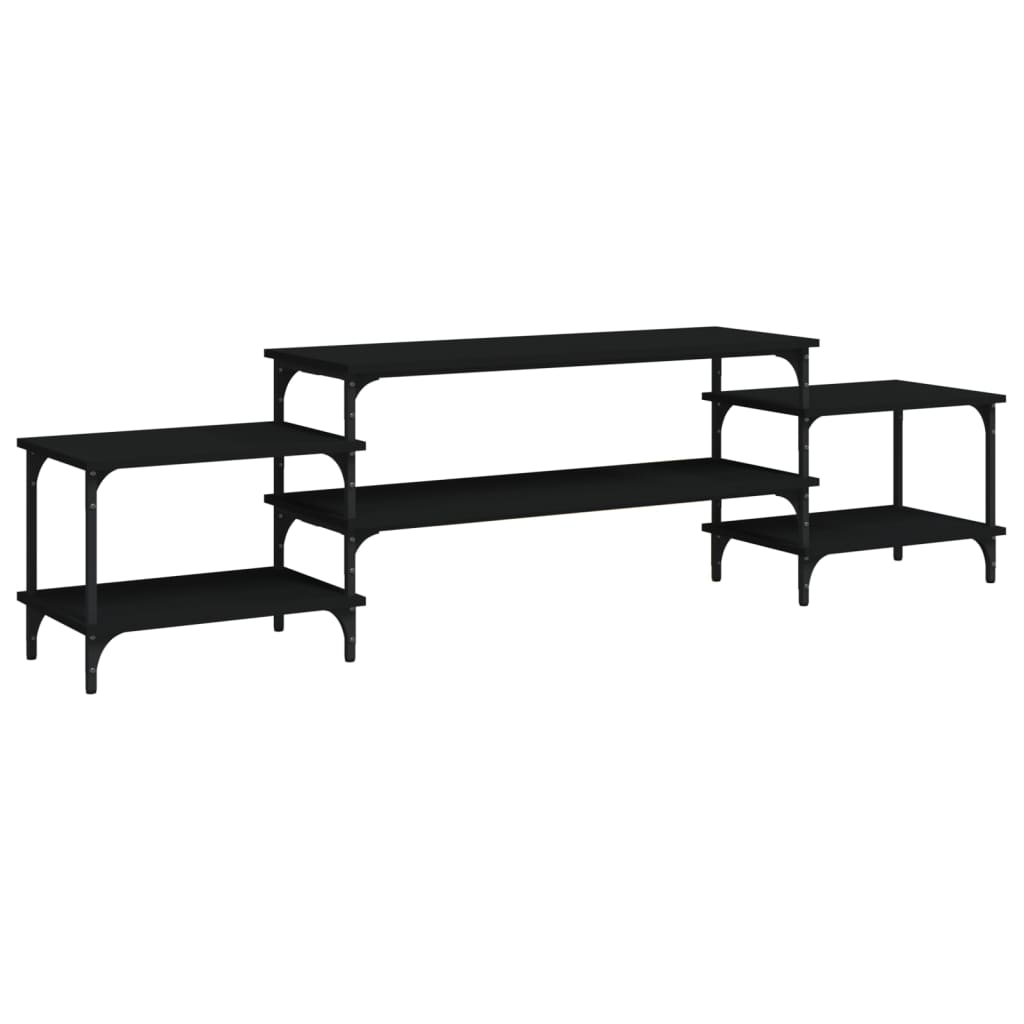 vidaXL Meuble TV Noir 197x35x52 cm Bois d'ingénierie