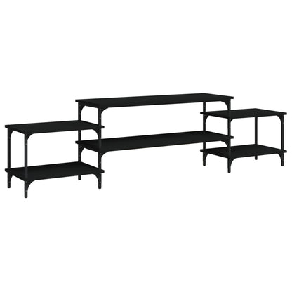 vidaXL Meuble TV Noir 197x35x52 cm Bois d'ingénierie