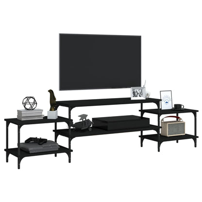 vidaXL Meuble TV Noir 197x35x52 cm Bois d'ingénierie