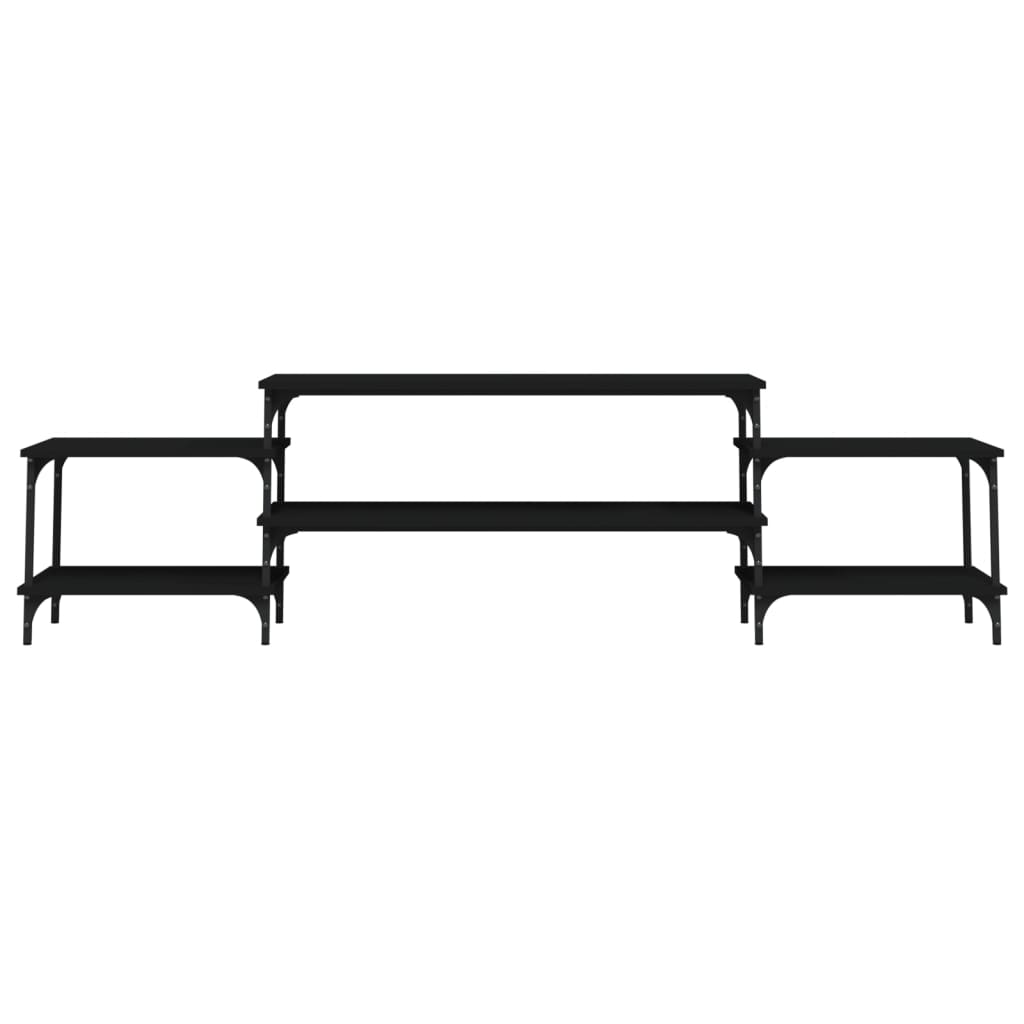 vidaXL Meuble TV Noir 197x35x52 cm Bois d'ingénierie
