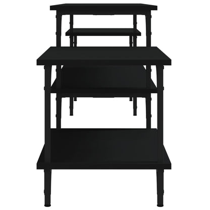 vidaXL Meuble TV Noir 197x35x52 cm Bois d'ingénierie