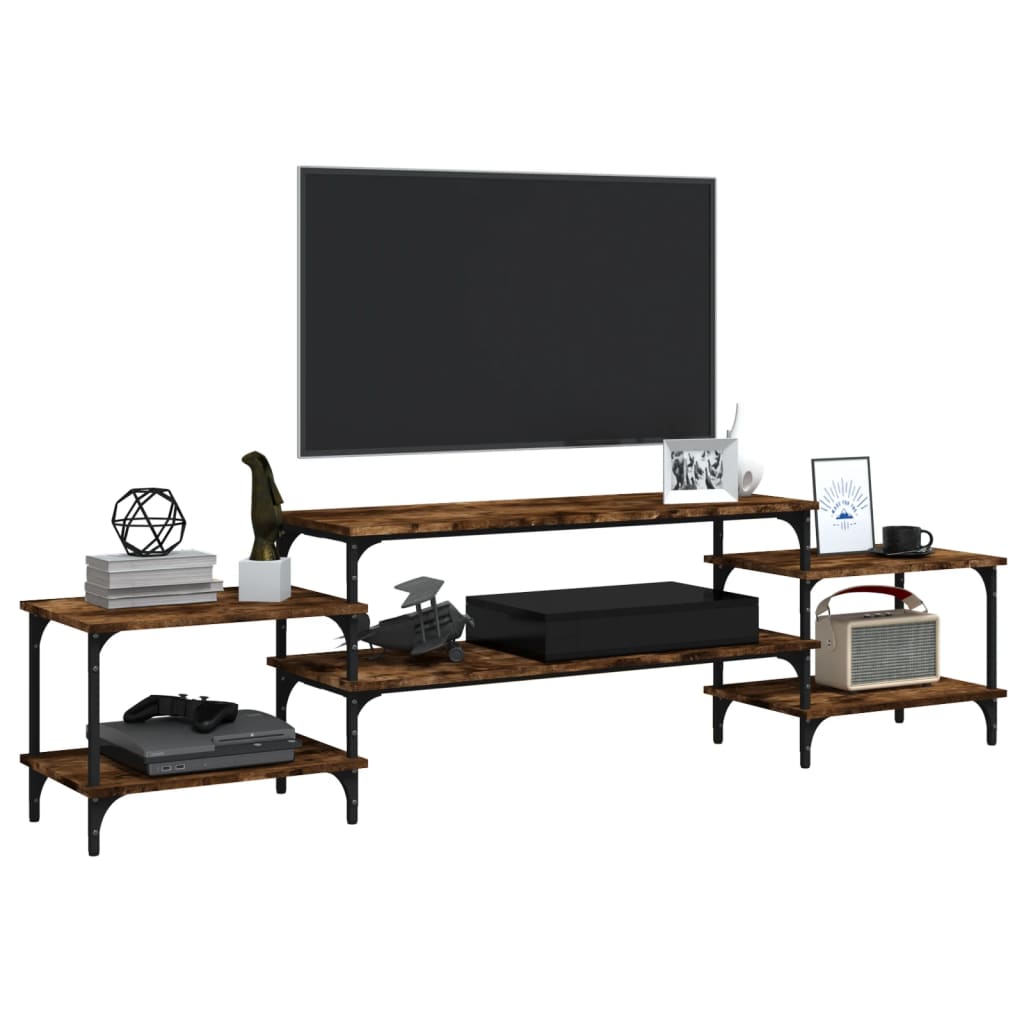 Meuble TV vidaXL chêne fumé 197x35x52 cm bois d'ingénierie