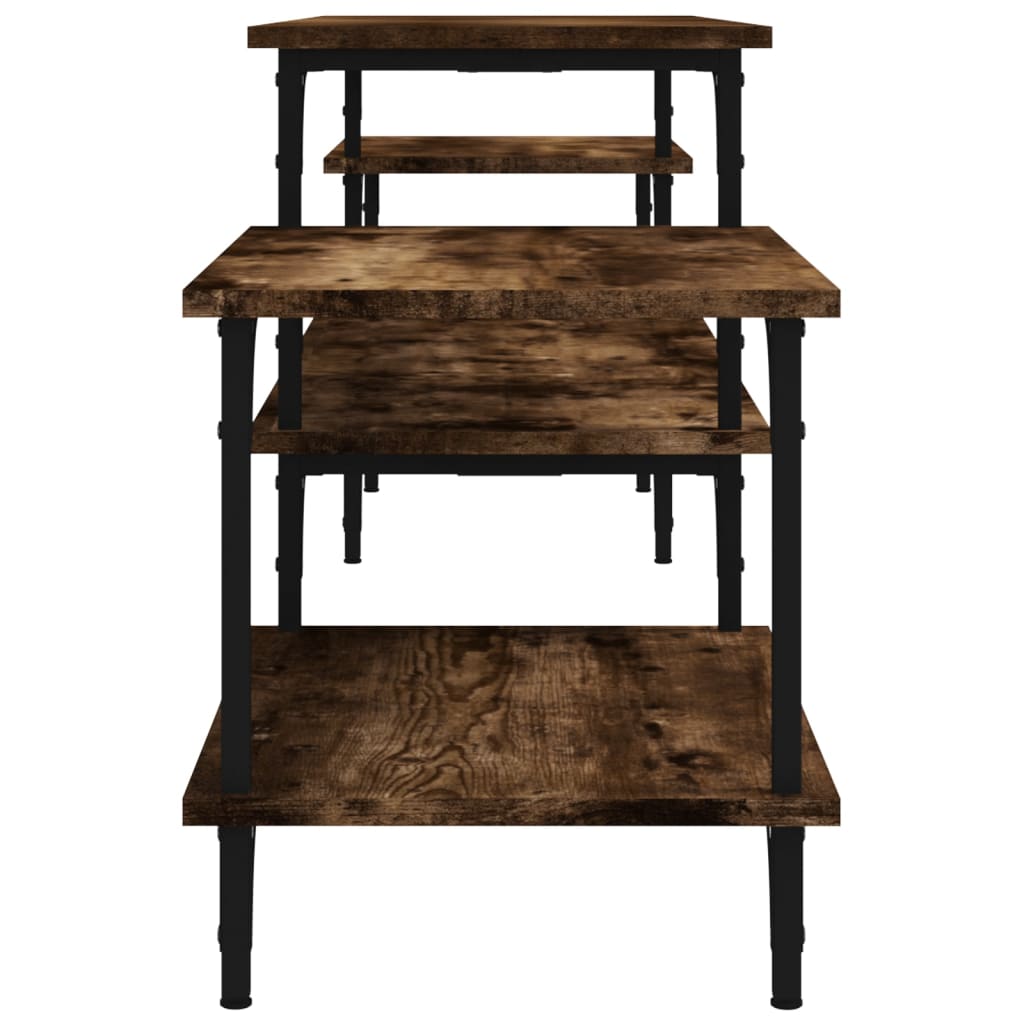 Meuble TV vidaXL chêne fumé 197x35x52 cm bois d'ingénierie