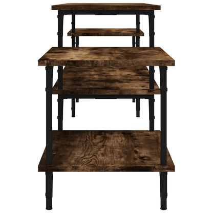 Meuble TV vidaXL chêne fumé 197x35x52 cm bois d'ingénierie