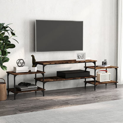 Meuble TV vidaXL chêne fumé 197x35x52 cm bois d'ingénierie