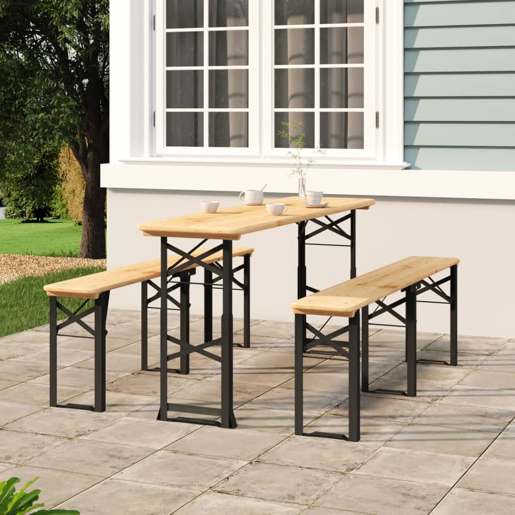 vidaXL Table de bar pliante 170x50x75/105 cm en sapin massif