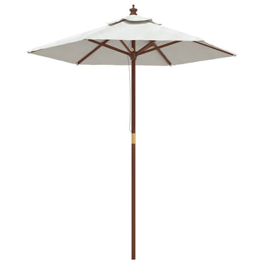 vidaXL Sonnenschirm mit Holzmast Sandfarben 196x231 cm
