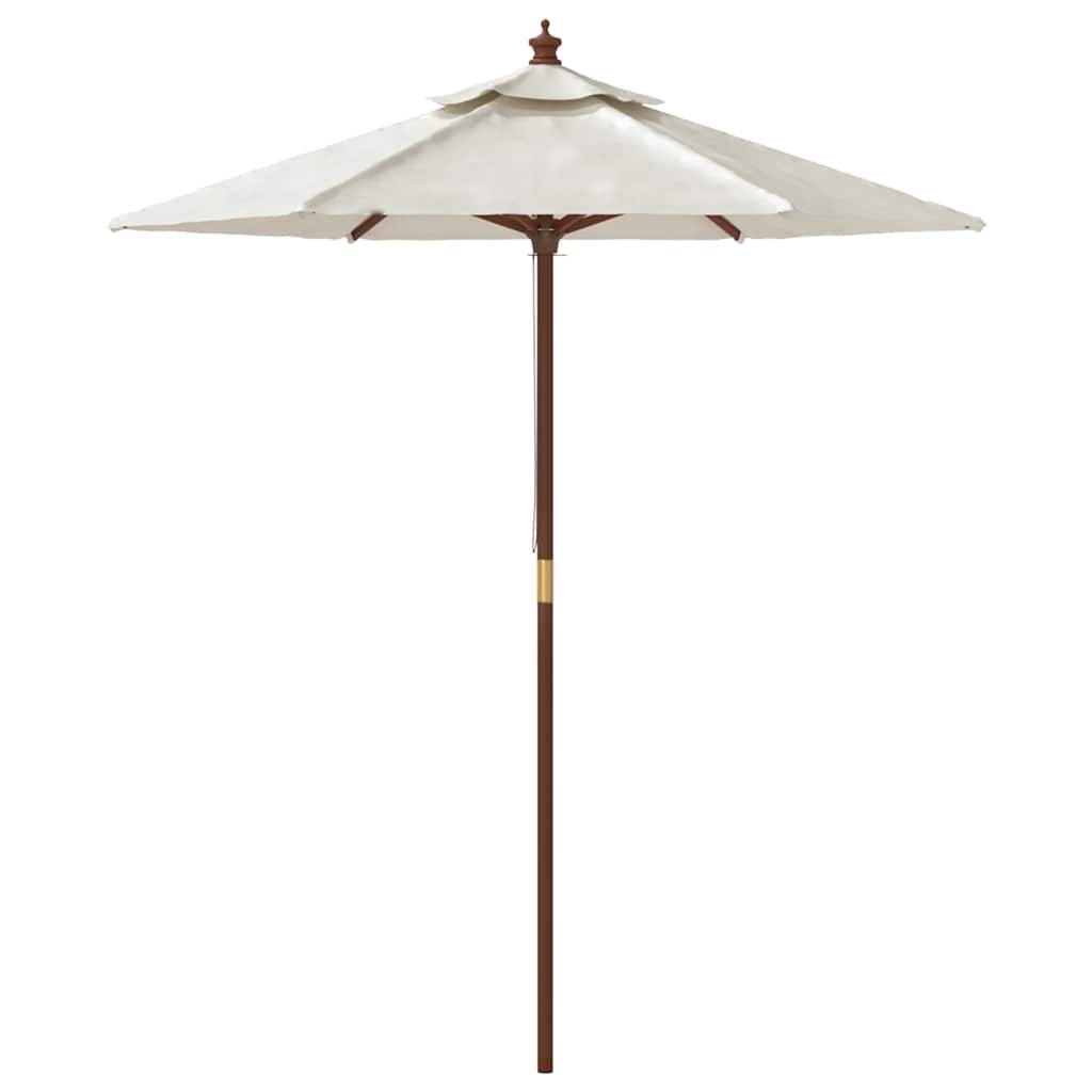 vidaXL Parasol avec mât en bois couleur sable 196x231 cm
