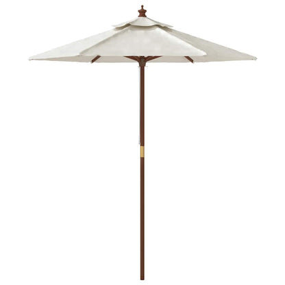 vidaXL Parasol avec mât en bois couleur sable 196x231 cm