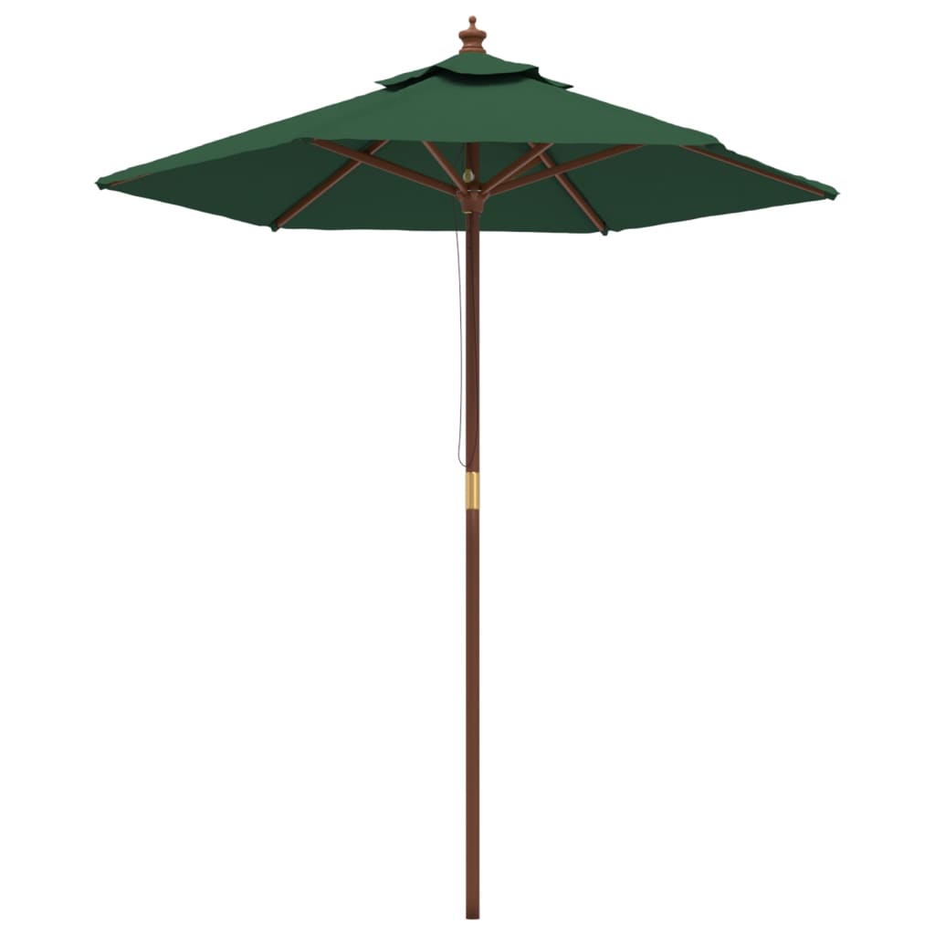 vidaXL Sonnenschirm mit Holzmast Grün 196x231 cm