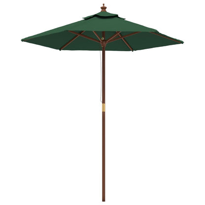 vidaXL Sonnenschirm mit Holzmast Grün 196x231 cm