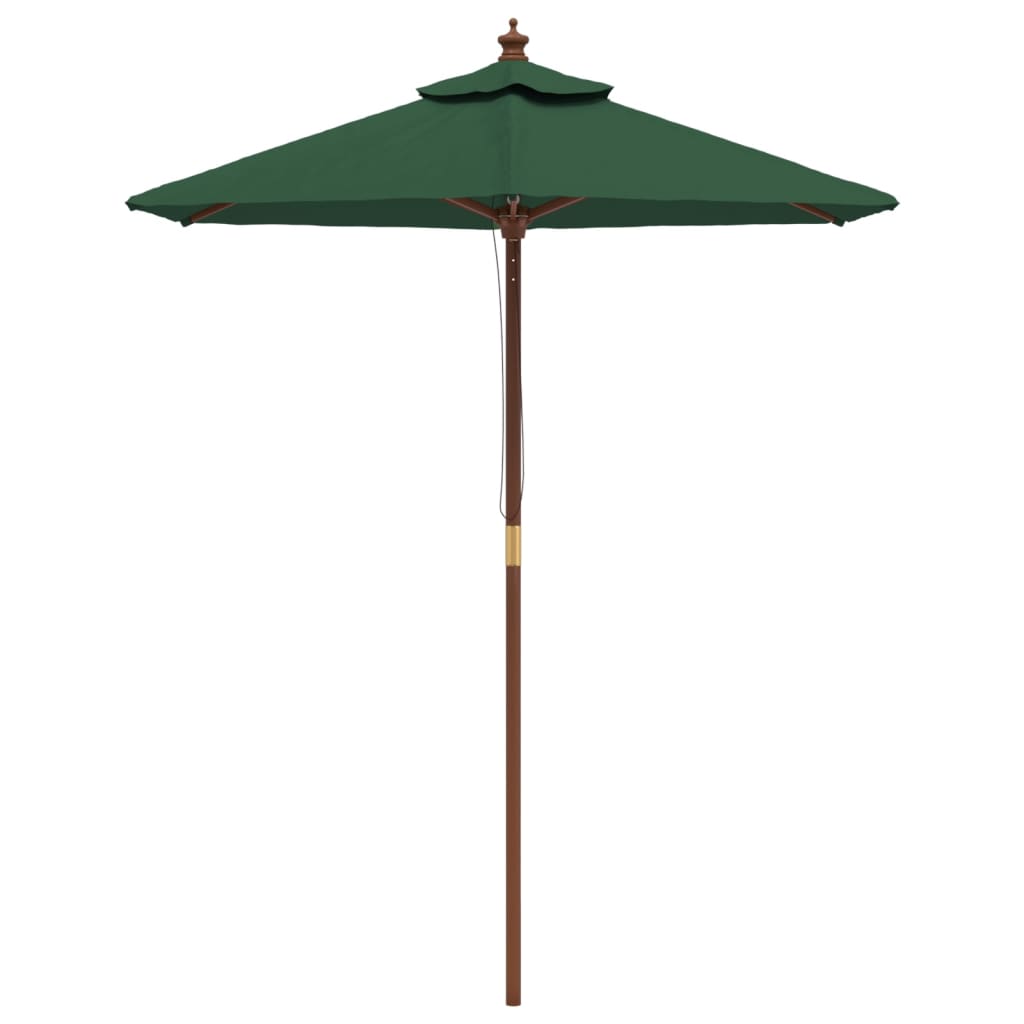 vidaXL Sonnenschirm mit Holzmast Grün 196x231 cm