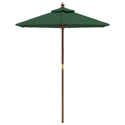 vidaXL Sonnenschirm mit Holzmast Grün 196x231 cm