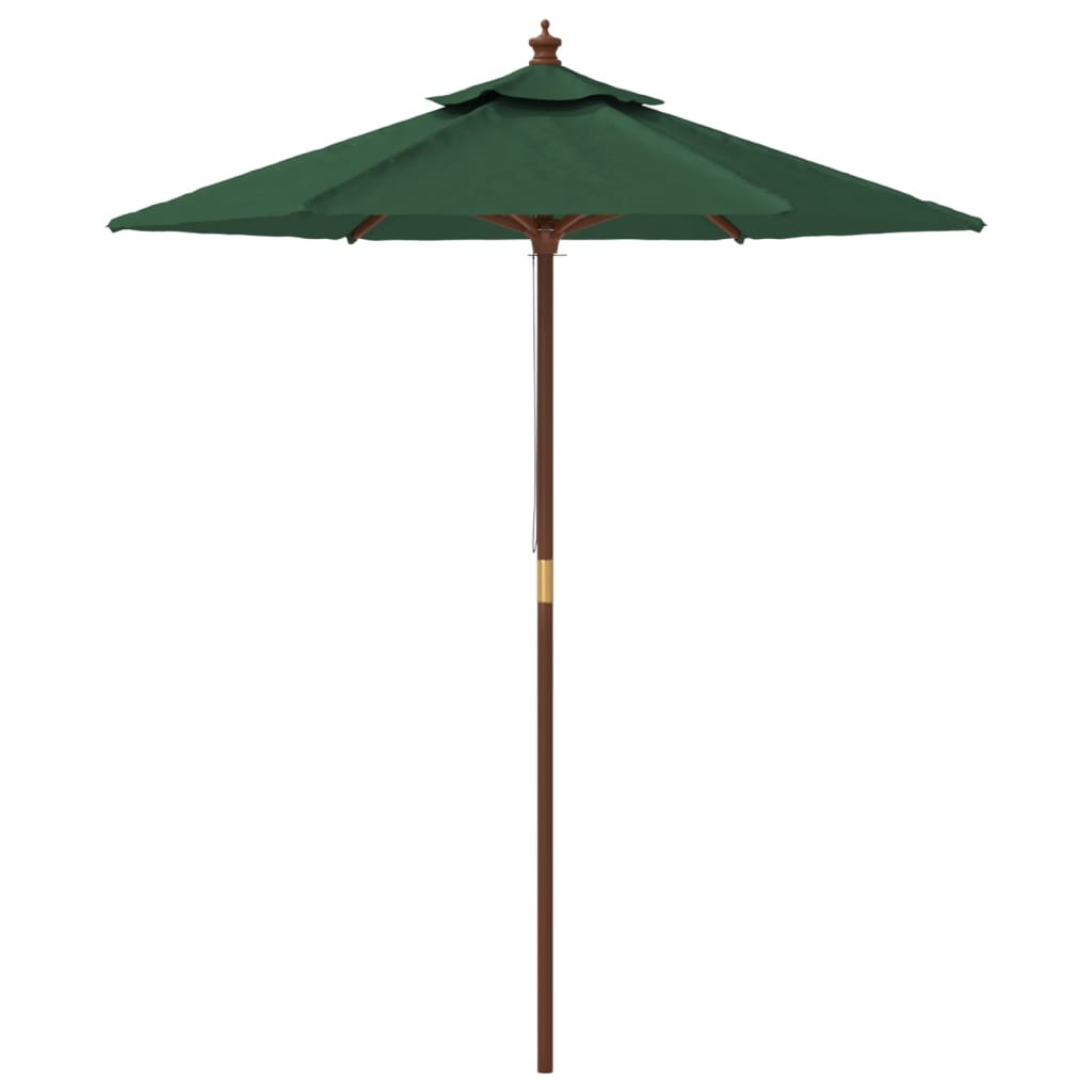 vidaXL Sonnenschirm mit Holzmast Grün 196x231 cm