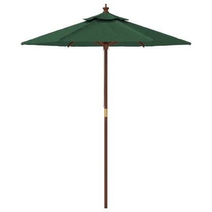 vidaXL Sonnenschirm mit Holzmast Grün 196x231 cm