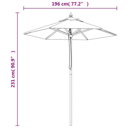 vidaXL Sonnenschirm mit Holzmast Anthrazit 196x231 cm