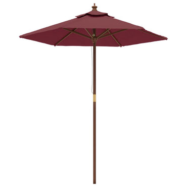 vidaXL Sonnenschirm mit Holzmast Bordeauxrot 196x231 cm