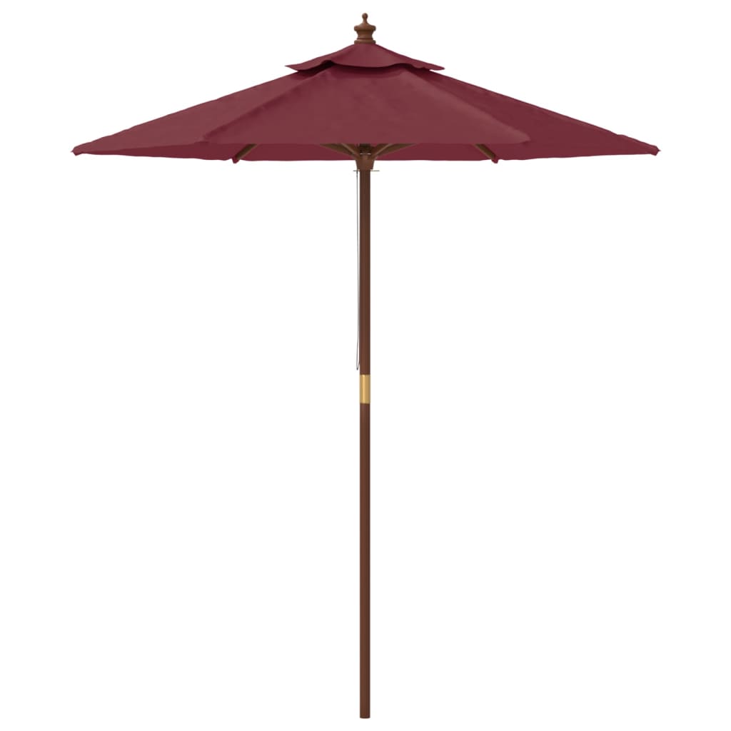 vidaXL Sonnenschirm mit Holzmast Bordeauxrot 196x231 cm