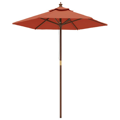 vidaXL Sonnenschirm mit Holzmast Terrakotta 196x231 cm