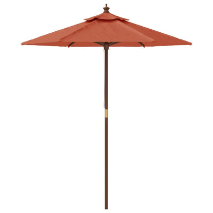vidaXL Sonnenschirm mit Holzmast Terrakotta 196x231 cm
