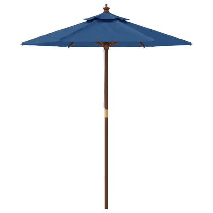 vidaXL Sonnenschirm mit Holzmast Azurblau 196x231 cm