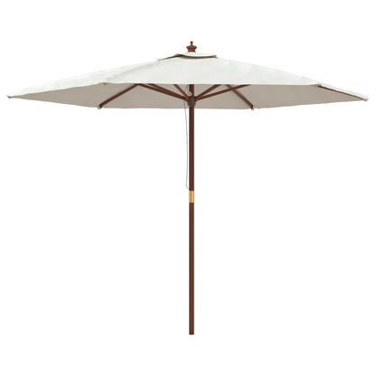 vidaXL Sonnenschirm mit Holzmast Sandfarben 299x240 cm