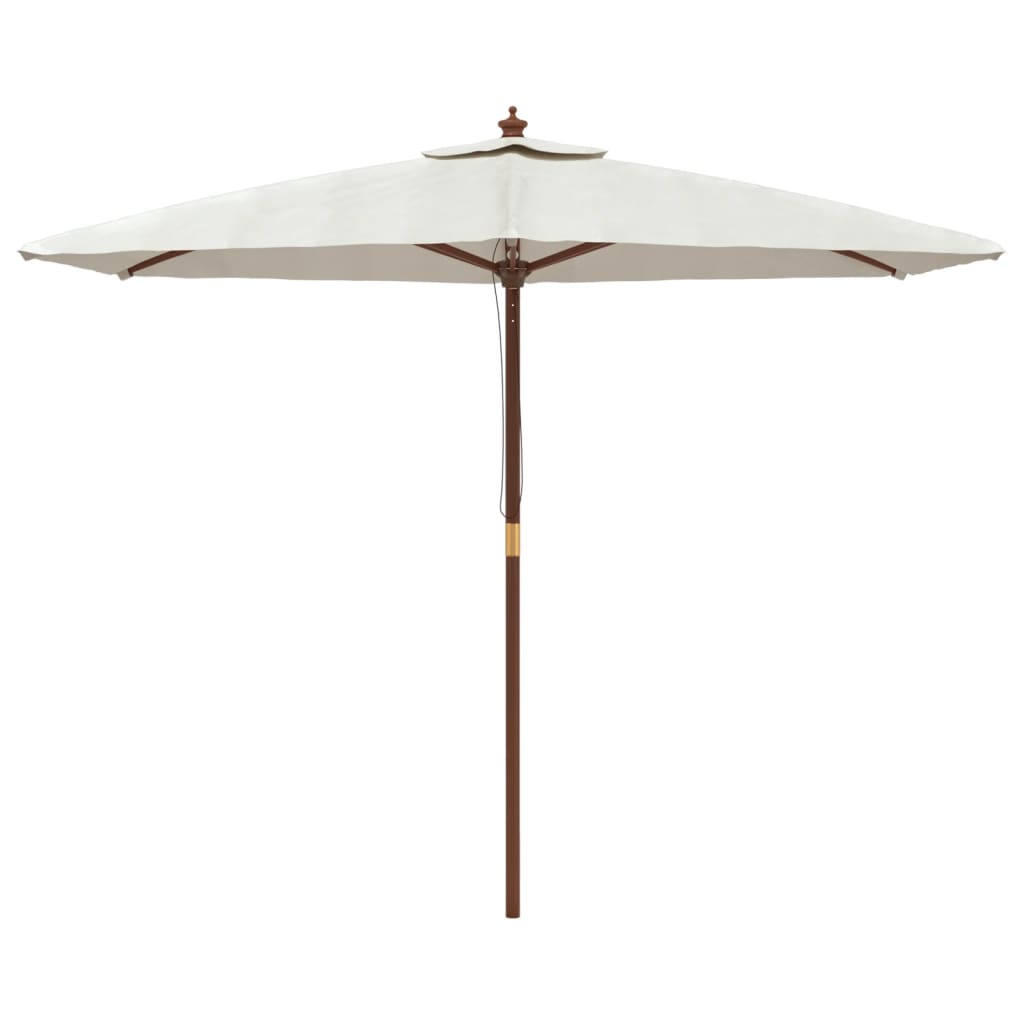 vidaXL Sonnenschirm mit Holzmast Sandfarben 299x240 cm