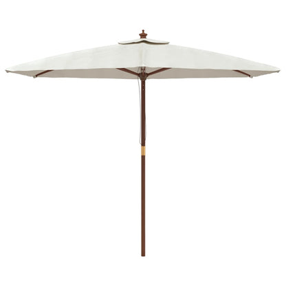 vidaXL Sonnenschirm mit Holzmast Sandfarben 299x240 cm