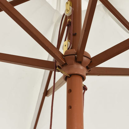 vidaXL Sonnenschirm mit Holzmast Sandfarben 299x240 cm