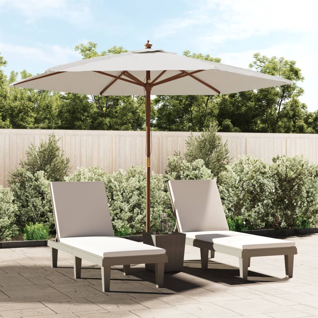 vidaXL Sonnenschirm mit Holzmast Sandfarben 299x240 cm