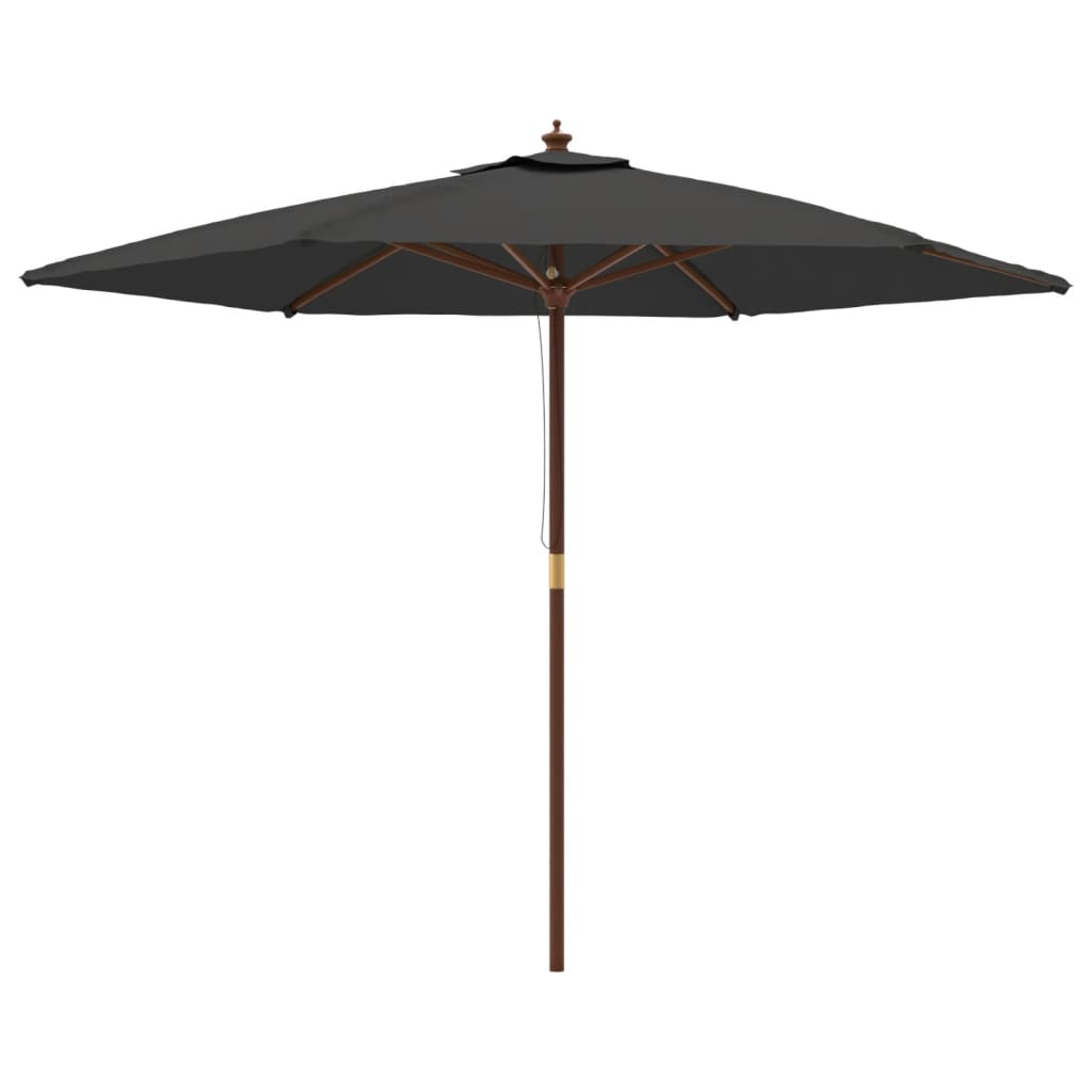 vidaXL Parasol avec mât en bois anthracite 299x240 cm