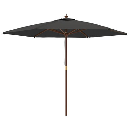 vidaXL Parasol avec mât en bois anthracite 299x240 cm