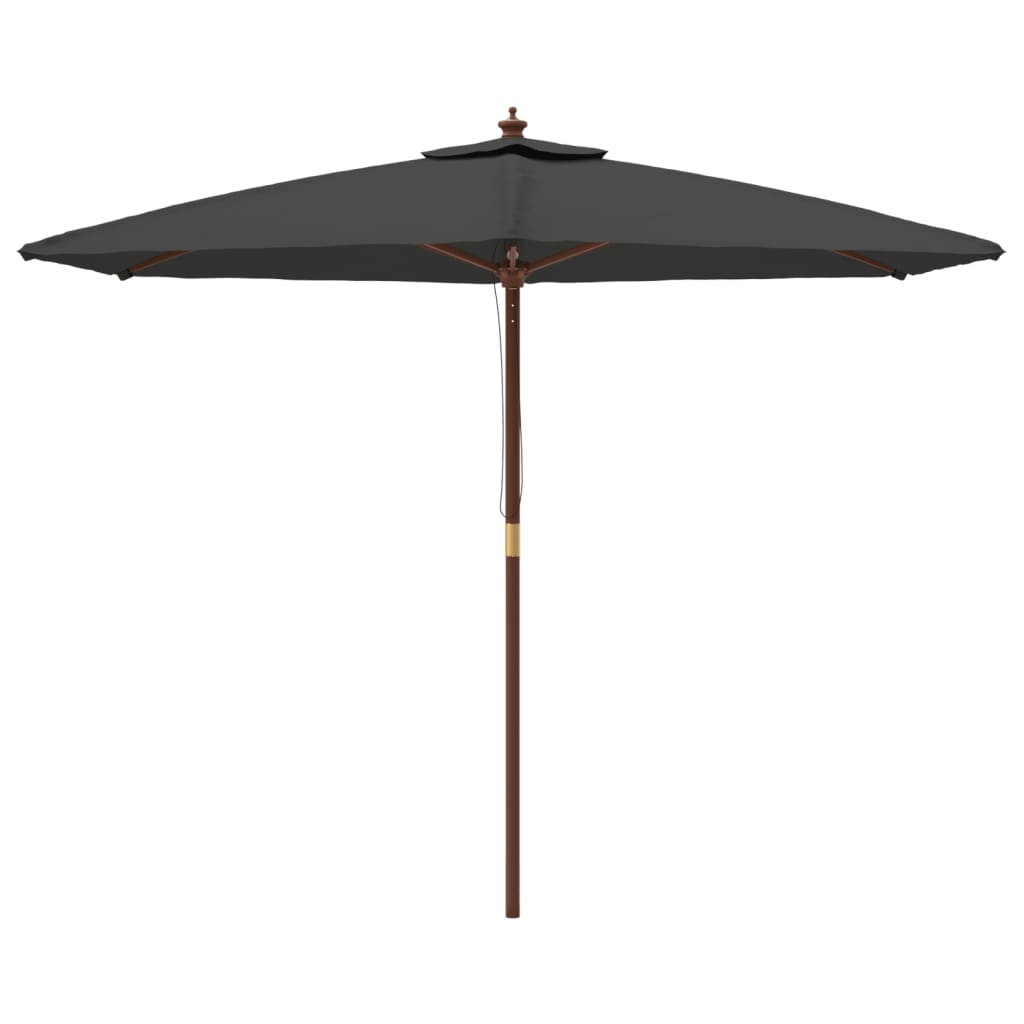 vidaXL Parasol avec mât en bois anthracite 299x240 cm