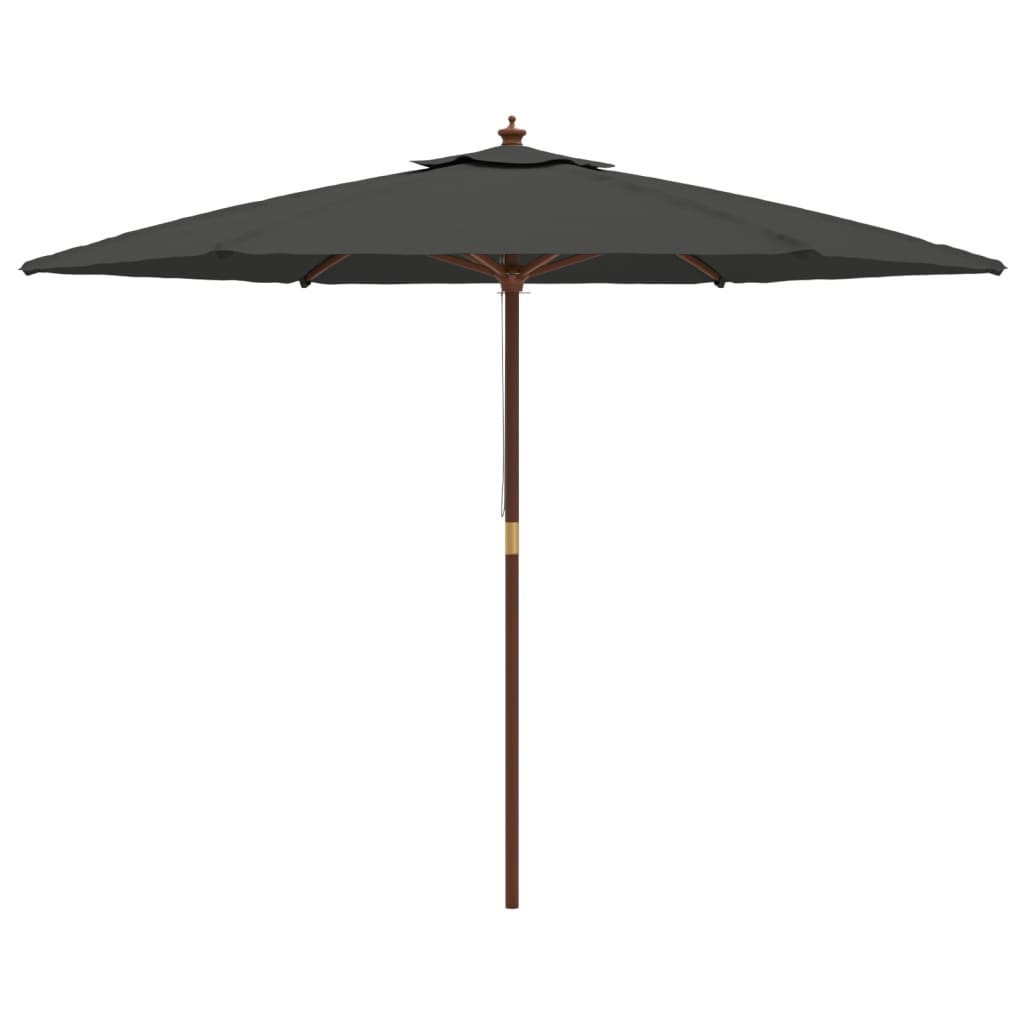 vidaXL Parasol avec mât en bois anthracite 299x240 cm