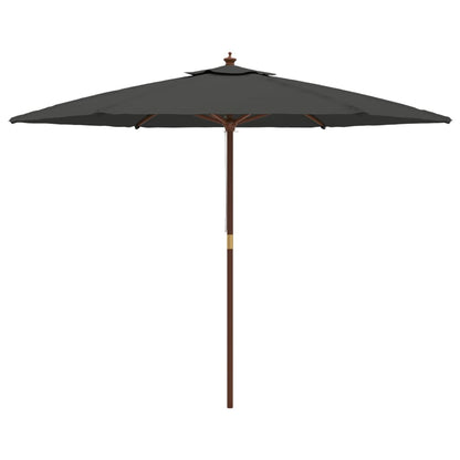 vidaXL Parasol avec mât en bois anthracite 299x240 cm