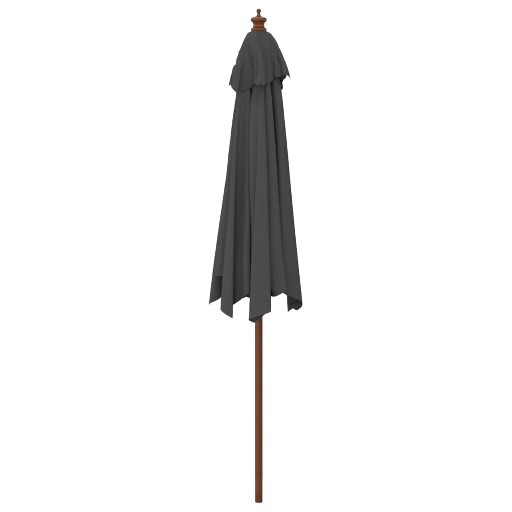 vidaXL Parasol avec mât en bois anthracite 299x240 cm