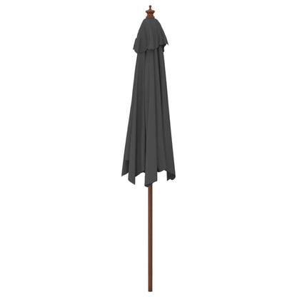 vidaXL Parasol avec mât en bois anthracite 299x240 cm