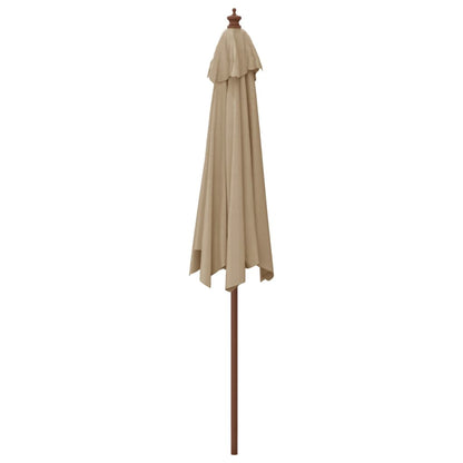 vidaXL Sonnenschirm mit Holzmast Taupe 299x240 cm