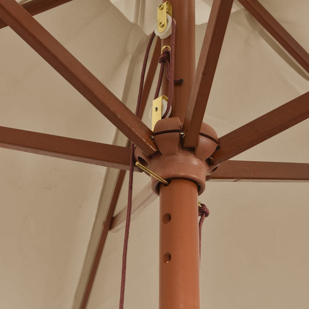 vidaXL Sonnenschirm mit Holzmast Taupe 299x240 cm