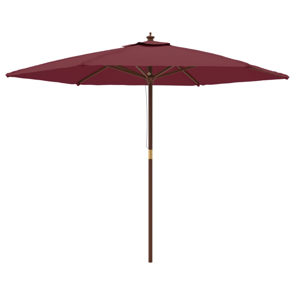 vidaXL Sonnenschirm mit Holzmast Bordeauxrot 299x240 cm