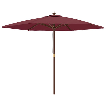 vidaXL Sonnenschirm mit Holzmast Bordeauxrot 299x240 cm