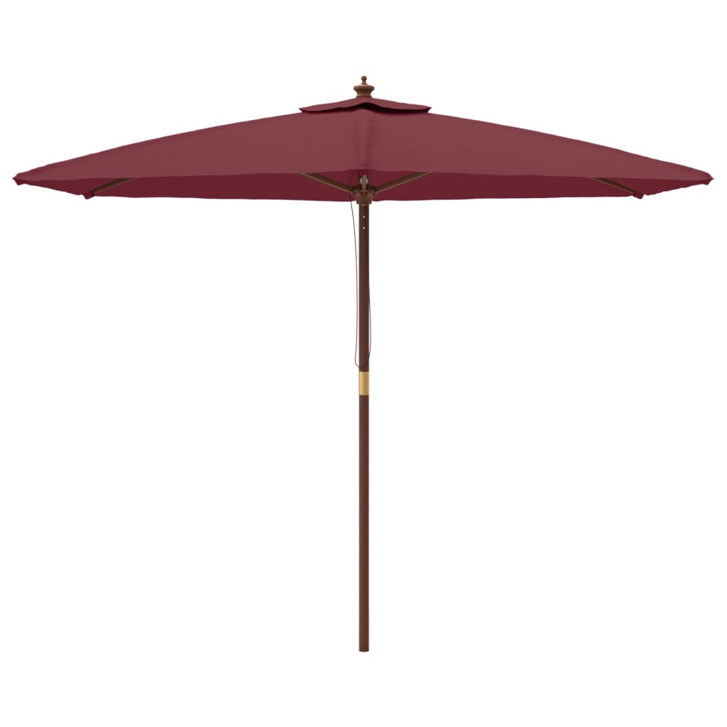 vidaXL Sonnenschirm mit Holzmast Bordeauxrot 299x240 cm