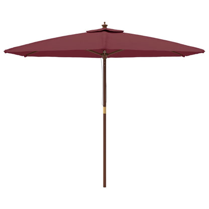 vidaXL Sonnenschirm mit Holzmast Bordeauxrot 299x240 cm
